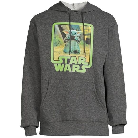 Star Wars Mando Child Grogu Graphic Fleece Hoodie XL- R - Picture 1 of 3